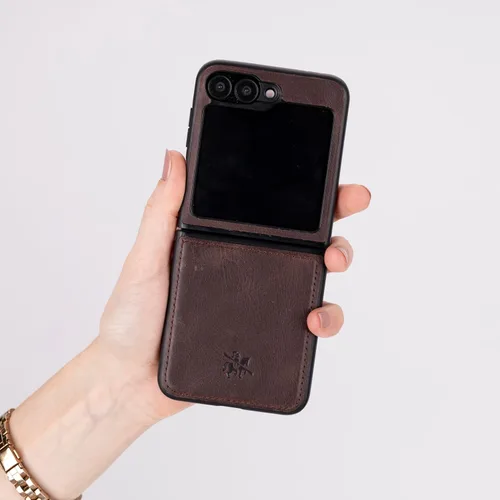 Vista 5 de VENITO Lucca - Funda para Samsung Galaxy Z Flip 6, hecha a mano, máxima protección con piel de grano completo, funda de alta calidad para Samsung