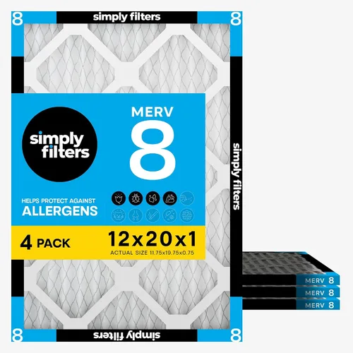 Vista 83 de Simply Filtro de aire de 10 x 20 x 1, Merv 8, MPR 600, paquete de 4, filtro de aire de horno para HVAC (tamaño real: 9.75 x 19.75 x 0.75 pulgadas)