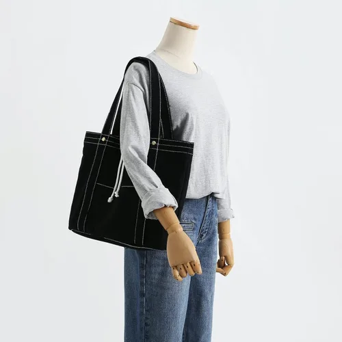 Vista 2 de Jeelow Bolso de mano de lona, bolso de hombro, bolsos cruzados, bolsillos dobles para hombres y mujeres