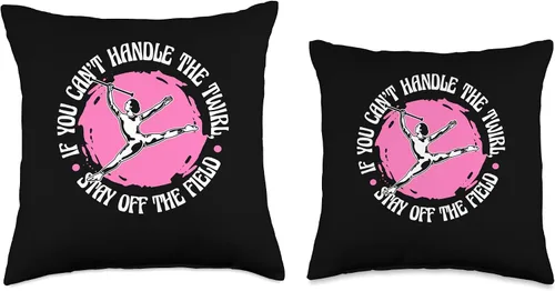 Vista 3 de Baton Twirler & Majorette Twirl Dancer Apparel Can'T Handle Stay Off The Field, almohada giratoria de Baton, 16 x 16 pulgadas, multicolor