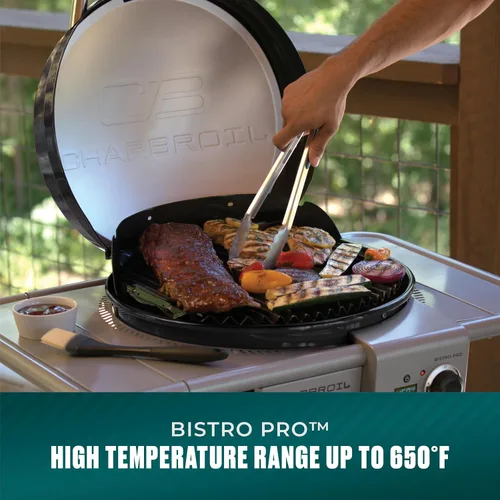 Vista 8 de Parrilla eléctrica y plancha Bistro Pro + modo carbón, negra - 25302145
