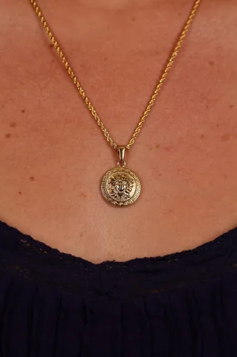 Vista 8 de Collar de mitología Medusa para novio y novia, joyería de dioses griegos, mitología, colgante de moneda Medusa Charm bohemio, Acero inoxidable, No