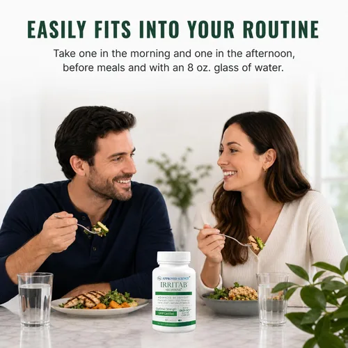 Vista 5 de Approved Science Irritab - Apoyo a la digestión irritable - 10 enzimas digestivas y psyllium, jengibre, cúrcuma - Suplemento para gases e hinchazón