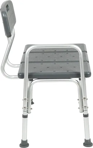 Vista 11 de Flash Furniture HERCULES Series - Banco de transferencia de baño y ducha gris ajustable con capacidad de 300 libras con respaldo y brazo lateral