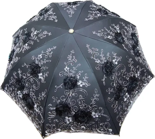 Vista 18 de WENDIN Sombrilla de encaje plegable vintage Paraguas gótico lluvia Anti-UV protección de encaje parasol cúpula Foto Props niñas sombrilla paraguas