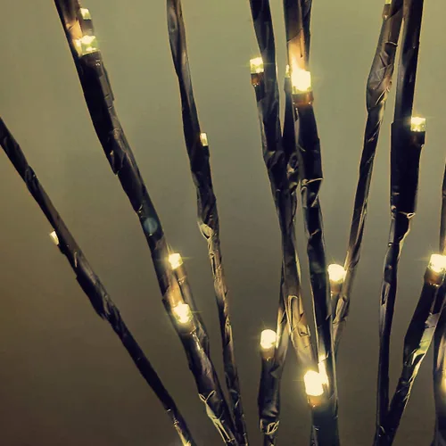 Vista 2 de Luz LED de rama que funciona con pilas, ramas iluminadas, jarrón, ramita de sauce iluminada, 30 pulgadas, 20 LED para decoración de Navidad, hogar