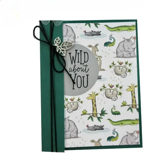 Vista 4 de Wild About You - Juego de sellos y troqueles para hacer tarjetas, sellos transparentes y troqueles de corte de metal para álbumes de recortes