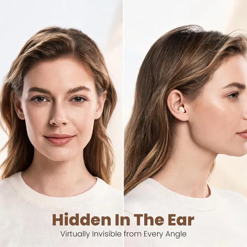 Vista 4 de Xmenha Pequeños mini auriculares invisibles inalámbricos Bluetooth más pequeños discretos pequeños auriculares ocultos para el trabajo, micro perfil
