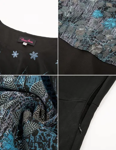 Vista 4 de Hanna Nikole - Vestido ajustado sin mangas, con capa superpuesta, de gasa, para mujer