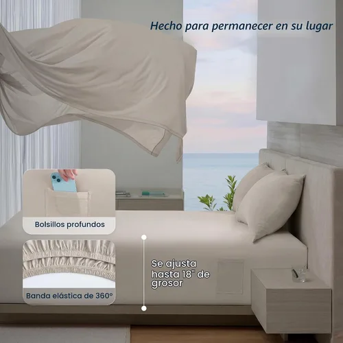 Vista 7 de Breescape BlendTek - Sábanas refrescantes tamaño individual XL - Sábanas refrescantes con tecnología Dry & Cool para personas que duermen con calor