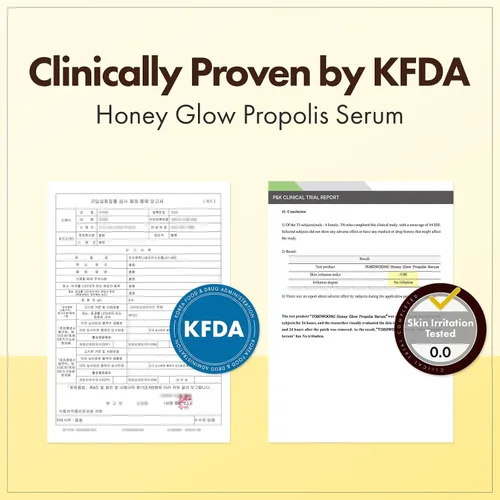 Vista 5 de TOSOWOONG Honey Glow 65% Propolis Serum, Ácido Hialurónico, Ácido Kójico, Niacinamida, Hidratante Facial Calmante para Tono de Piel Irritado