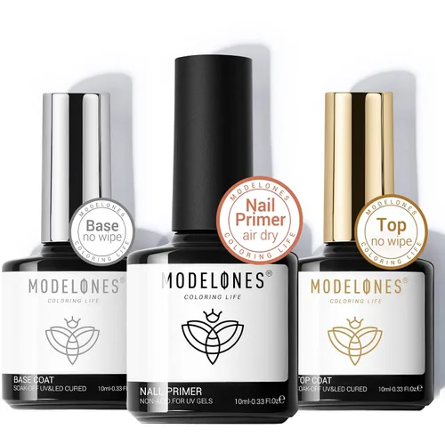 Vista 11 de modelones Capa base de gel U V, capa base pelable de secado rápido para esmalte de uñas de gel, protección suave para uñas finas y débiles, 0.3 fl oz