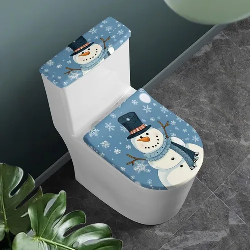 Vista 20 de Flashideas Juego de cubierta para tanque y tapa de inodoro con estampados de patas de perro coloridas - Elástico, se adapta a la mayoría de tanques