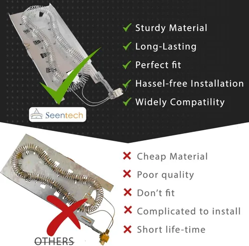 Vista 5 de Seentech 3387747 Elemento calefactor para secadora compatible con Kenmore Whirlpool Dryer - Reemplaza el número de pieza WP3387747 8527865 PS344597