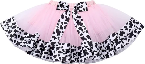 Vista 4 de ODASDO Mameluco con tutú para bebé niña y niña, con temática de vaca, 1, 2, 3 cumpleaños, fiesta, pastel, para niños pequeños