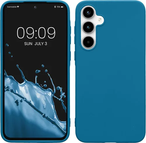 Vista 207 de kwmobile Funda compatible con Samsung Galaxy A12 - Funda protectora de silicona TPU suave y delgada - Azul Báltico