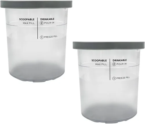 Vista 6 de Recipientes de pinta de helado de tamaño familiar XL, compatibles con Ninja NC501 CREAMi Deluxe 11 en 1 para helados y congelados y modelo: NC500