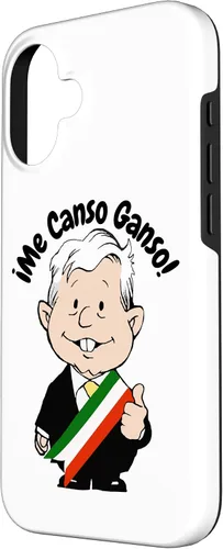 Vista 2 de Carcasa para iPhone 16 AMLO Amlito Me Canso Ganso Divertida y linda caricatura mexicana Muñeco