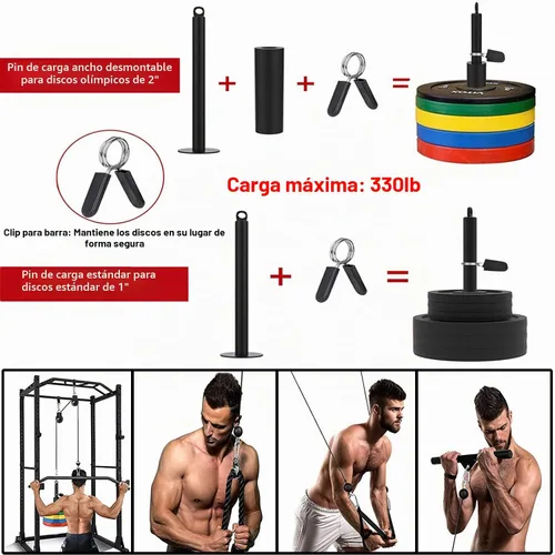 Vista 6 de Sistema de polea de cable de peso, accesorios de polea de entrenamiento LAT y elevación para gimnasio, sistema de polea de entrenamiento de tríceps