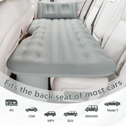 Vista 2 de BEBAS Colchón de aire de coche Cama de asiento trasero de una pieza Gris