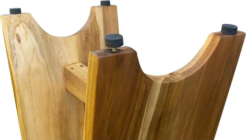 Vista 12 de EcoDecors Banco de ducha de teca de 18", capacidad de 300 lb – Asiento de baño de madera impermeable para adultos - Taburete de spa compacto