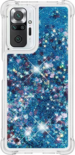 Vista 96 de Funda de silicona transparente con purpurina para Xiaomi Redmi A1 Bling Liquid Clear Star Heart Silicone Bumper a prueba de golpes, funda Azul
