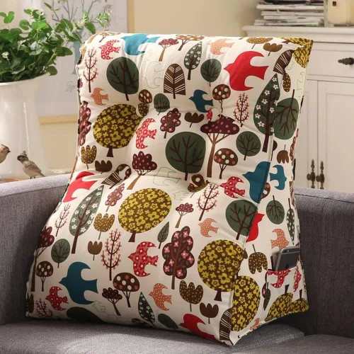 Vista 2 de Cojín de cuña triangular grande con respaldo extraíble para cabecero de lectura, cabecero extra grande, almohada para sentarse, movimiento