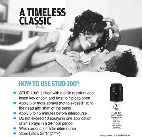 Vista 4 de Stud 100 Spray desensibilizador genital masculino, caja de 7/16 onzas líquidas (paquete de 1)