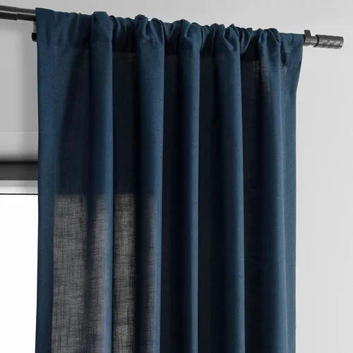 Vista 5 de HPD Half Price Drapes Cortinas clásicas de lino sintético semitransparentes para sala de estar (1 panel) que filtran la luz de 96 pulgadas de largo