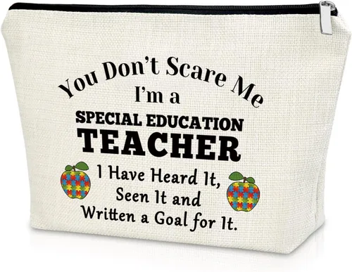 Vista 8 de Sazuwu Bolsa de maquillaje para profesores, Detrás de cada buen maestro hay un gran asistente de enseñanza, Impreso/Gráfico