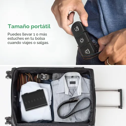 Vista 3 de PULIV Organizador semanal de píldoras 3 veces al día, pastillero portátil de viaje de 7 días con grandes contenedores de píldoras, estuche a prueba