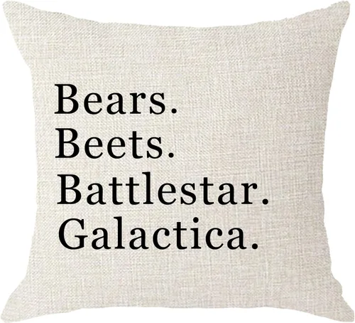 Vista 3 de NIDITW Dwight You Ignorant Slut Bears Beets Battlestar Galactica - Juego de 2 fundas de almohada cuadradas decorativas de arpillera para sofá