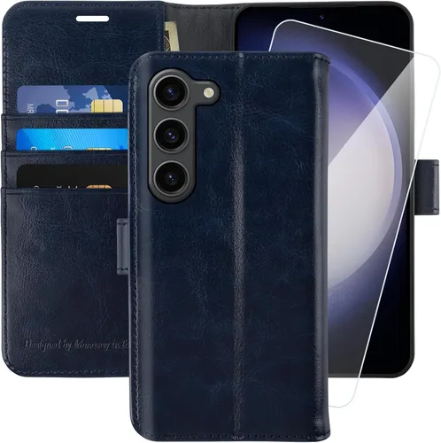 Vista 19 de MONASAY - Funda tipo cartera para Samsung S23 con 3 tarjeteros, color negro