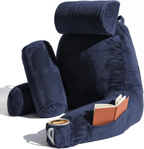 Vista 48 de Nestl Almohada de lectura para niños y adolescentes con espuma viscoelástica triturada, almohadas de respaldo para leer, ver y jugar, uso