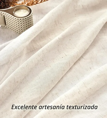 Vista 5 de Sanceor Cortina bohemia extra larga transparente con bolsillo para barra, 1 panel de 120 pulgadas de largo, mezcla de lino natural de 2 pisos