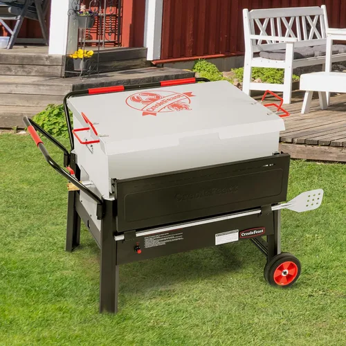 Vista 11 de Creole Feast CFB2001 150 QT Caldera de cangrejos de doble saco al aire libre con gas propano y paleta agitadora con soporte plegable para cilindros