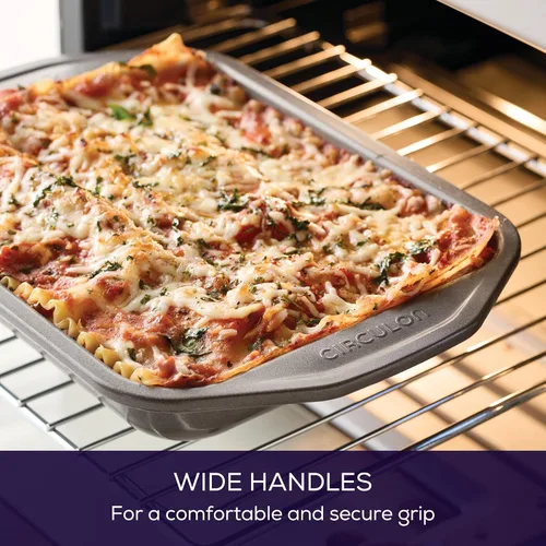 Vista 4 de Circulon Total Bakeware - Juego de horno tostador antiadherente y sartén personal para pizza, 4 piezas