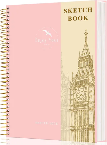 Vista 10 de FLYING EAGLE Cuaderno de bocetos de tapa dura para dibujar de 8.5 x 11 pulgadas, cuaderno de bocetos en espiral para adultos, mujeres y niños