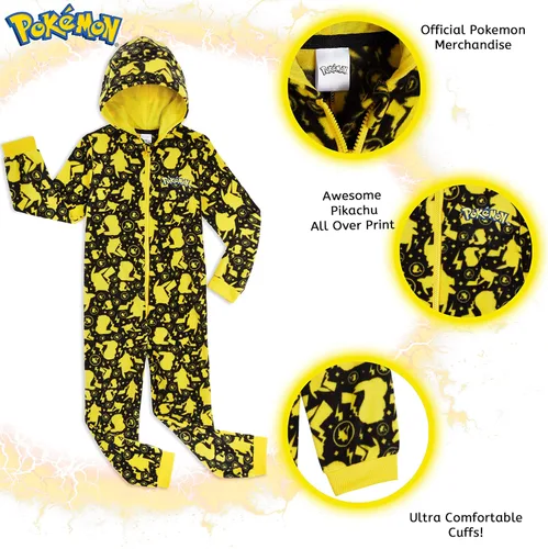 Vista 2 de Pokemon Pijama Pikachu de una pieza para adolescentes y niñas