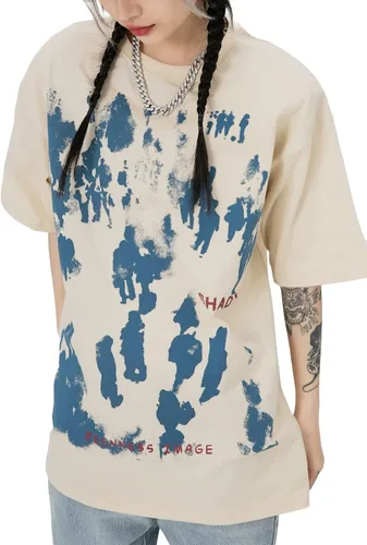 Vista 3 de Aelfric Eden Camisetas gráficas de gran tamaño unisex con estampado de graffiti camisetas de inyección de tinta