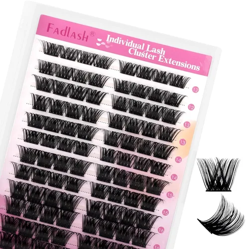 Vista 69 de Extensiones de pestañas individuales de 120 unidades, racimos de pestañas con rizado D, bandeja de longitud mixta, extensiones de pestañas