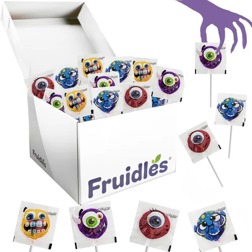 Vista 10 de Fruidles - Paleta de monstruo de Halloween, 20 unidades, dulces de monstruo variedad, ideal para rellenos de bolsas de golosinas de Halloween