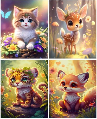 Vista 22 de Meothan - Paquete de 12 kits de arte de diamantes 5D para adultos, de animales, cristales redondos, para regalo o para decoración del hogar de 12 x