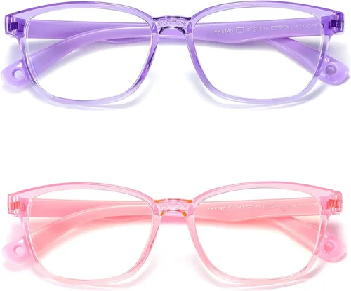 Vista 12 de Paquete de 2 gafas con bloqueo de luz azul para niños, antifatiga visual y protección UV, gafas para computadora, videojuegos, TV, teléfono