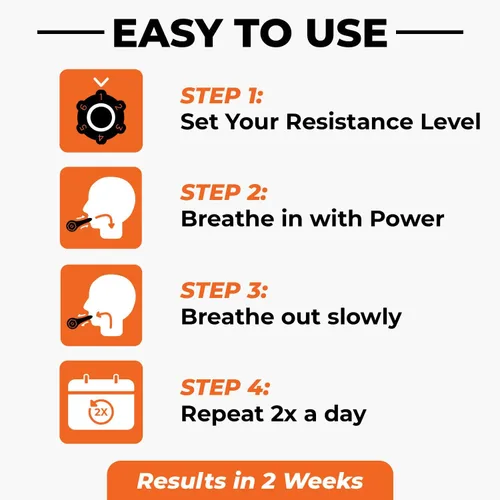 Vista 5 de El Breather Fit - Entrenador de pulmones para atletas - Dispositivo portátil de ejercicio de respiración para los pulmones - Fortalecedor