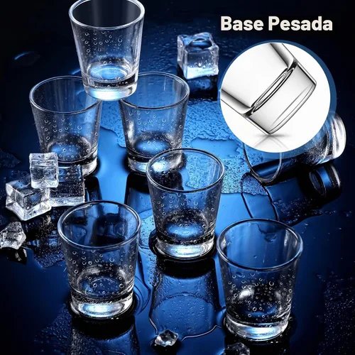 Vista 6 de Geosar - 100 vasos de chupito transparentes de 1.5 onzas, estilo clásico Vasos pequeños de vidrio para fiesta de boda, multiusos para jugo