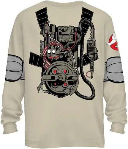 Vista 2 de Mad Engine Back Print Graphic Tees Ghostbusters Adult Long Sleeve Costume T-Shirt for Men & Women