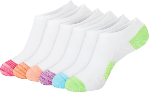 Vista 10 de Hanes - Calcetines para mujer, ligeros y transpirables, No Show y Super No Show, paquete de 6 Surtido en blanco y negro