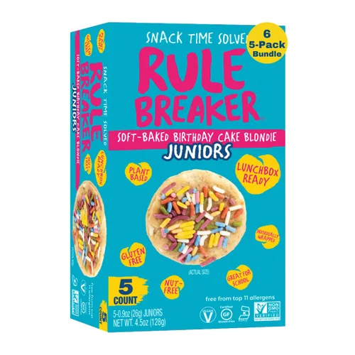Vista 21 de Rule Breaker - Galletas veganas, sin gluten, sin nueces, hipoalergénicas, Kosher, envueltas individualmente, 1.9 oz, aperitivos