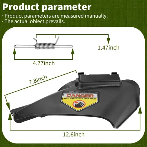 Vista 5 de HASMX 731-07131 - Cubierta de canal de descarga lateral para MTD, Cub Cadet, Troy-Bilt y se adapta a los modelos Cub Cadet SC100 SC100HW SC300